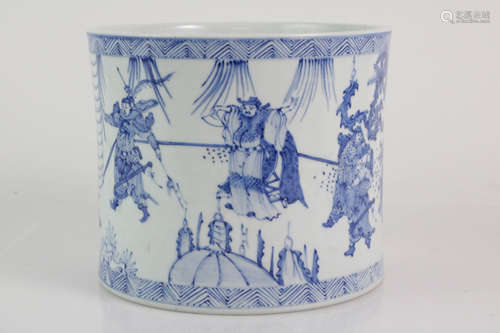 Chinese Blue and White Brush Pot