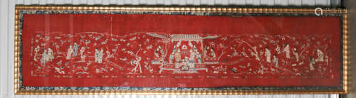 Chinese Silk Textile of Group of People, 19-20th C