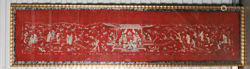 Chinese Silk Textile of Group of People, 19-20th C