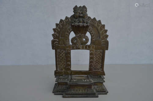 19th C. Indian Bronze Background and Stand