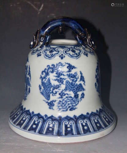 Chinese Blue And White Porcelain Bell