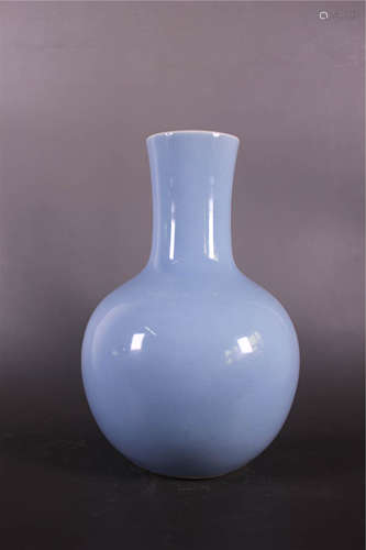 Amazing Chinese Bule Glazed Tianqiu Vase