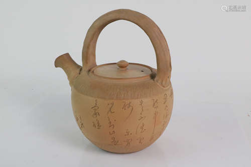 19th C. Japanese white clay teapot kettle