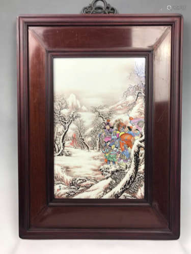 Chinese Famille Rose Porcelain Plaque