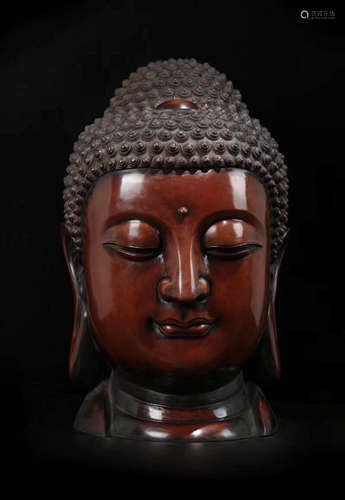 Chinese Bronze Buddha Head