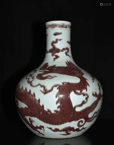 Chinese Copper Red Glaze Porcelain Vase