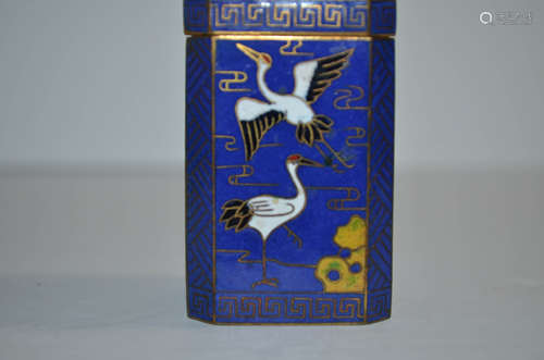 Chinese Cloisonne Tea Caddy