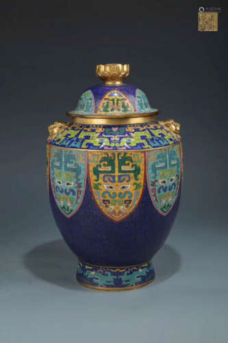 Chinese Cloisonne Vase with Cover