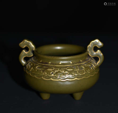 Chinese Tea Dust Glaze Porcelain Burner