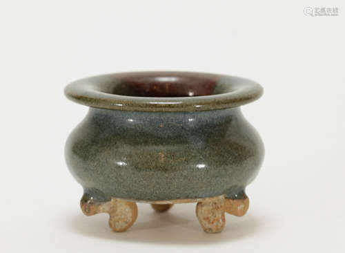 Chinese Jun Style Porcelain Tripod Censer