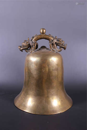 Qing Dynasty Chinese Bronze Dragon Bell