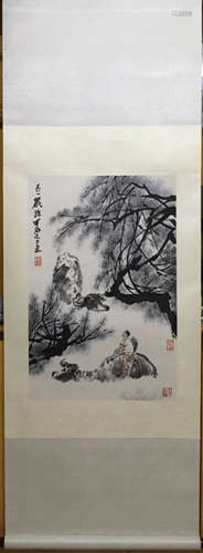 Chinese Ink/Color Scroll Painting, Signed