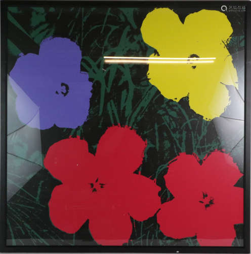 Andy Warhol Signed Silkscreen Print of Flower