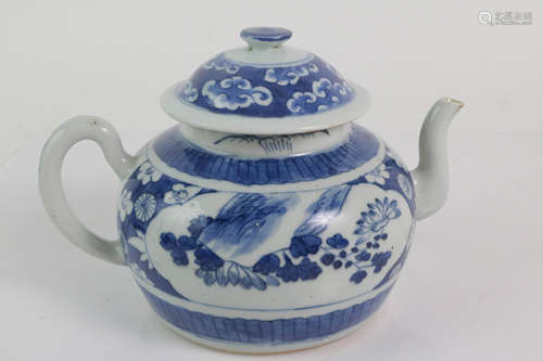 19th C. Chinese blue and white teapot