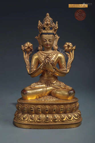 Chinese Gilt Bronze Buddha