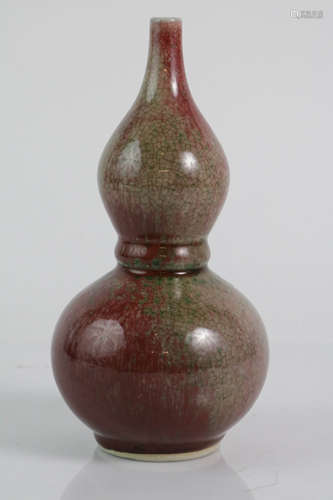 Chinese Gourd Vase Peach Bloom