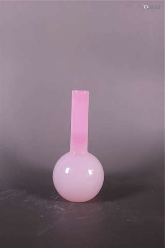 Chinese Pink Peking Glass Tianqiu Vase