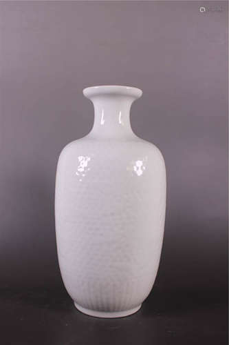 Carved Chinese White Glaze Porcelain Vase