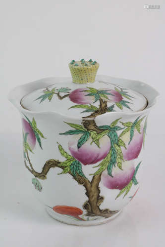 Chinese Famille Rose Large Cover Cup