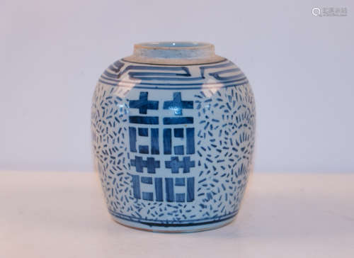 A 19c blue&white jar