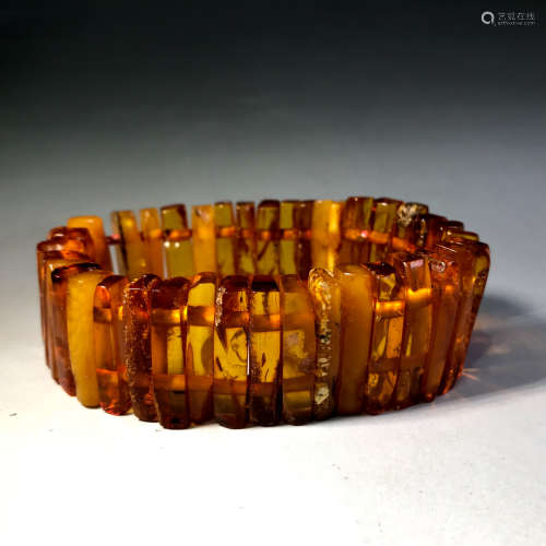An old amber bracelets
