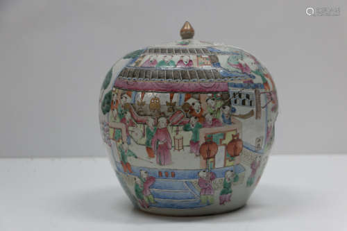 A chinese famille rose jar