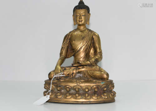 Chinese 18 century copper buddha statue