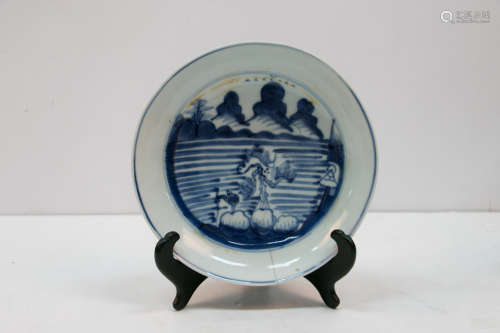 A chinese ming dynasty blue&white plate