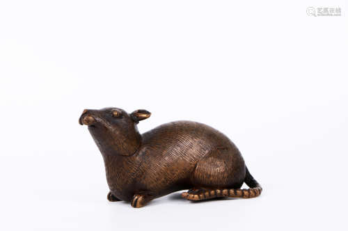 A chinese bronze rat decoration