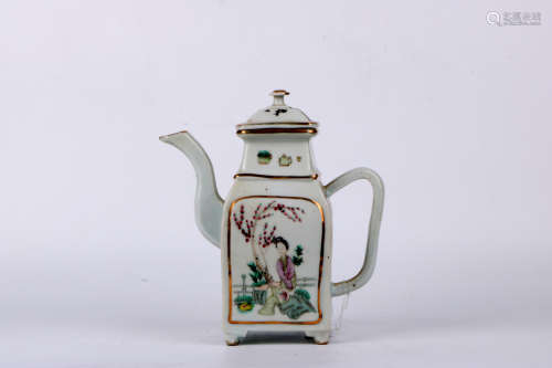 A chinese famille rose tea pot