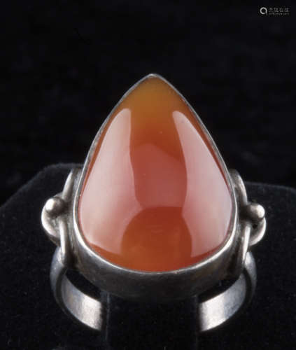 Agate silver ring