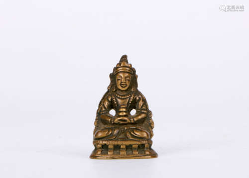 A chinese bronze buddha statue