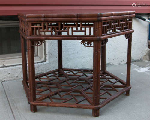Chinese hardwood hexagonal tables