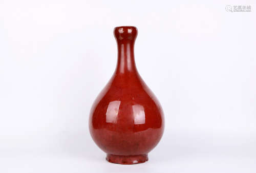 A chinese qing dynasty red glaze bottle