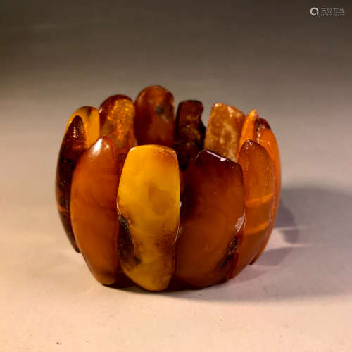 An old amber bracelets