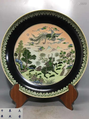 A SUSANCAI PHOENIX&KYLIN PATTERN PLATE