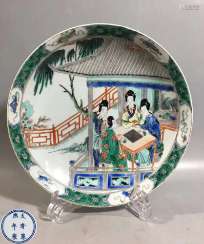 A WUCAI LADY PATTERN CHARGER WITH MARK