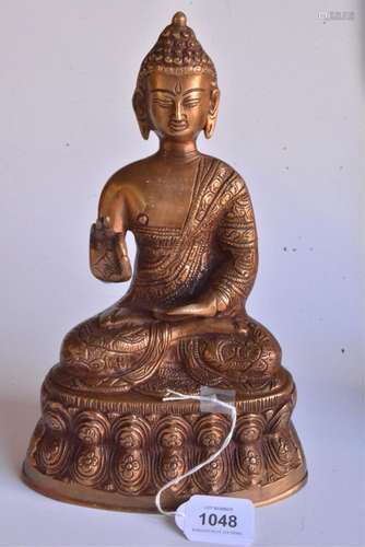 Sino-Tibetan gilt bronze figure of Buddha