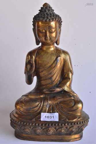 Chinese gilt bronze figure of Buddha Shanyamuni,