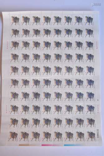 Complete set of 80 Chinese Year of the Ox stamps,