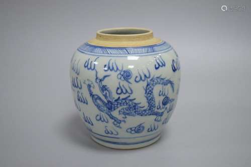 A Blue And White Jar Qing Dynasty