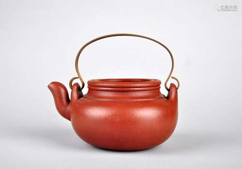 A Red Clay Tea Pot with 'Gu Jingzhou' Mark