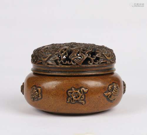 An Eight Immortals Bronze Incense Burner with Lid, Qing Dynasty