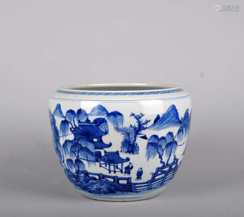 A Blue And White Jar, Qing Dynasty