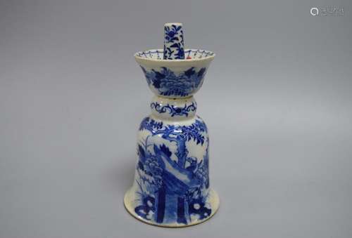 A Blue and White Candle Holder, Qing Dynasty