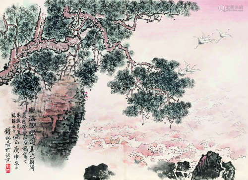 钱松嵒（1899～1985） 东海朝暾 册页 设色纸本