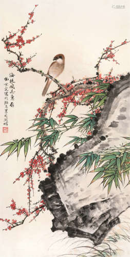 田世光（1916～1999） 花鸟 立轴 设色纸本