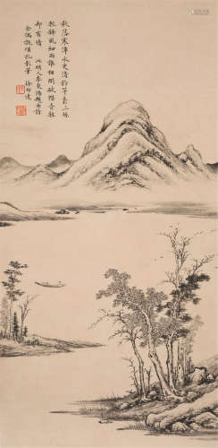 徐邦达（1911～2012） 秋江钓艇 立轴 水墨纸本