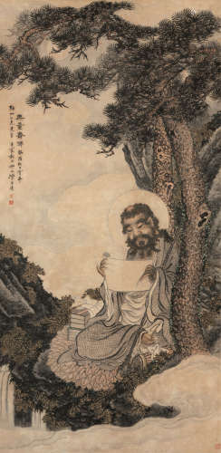 陈康侯（1866～1937） 无量寿佛 立轴 设色纸本