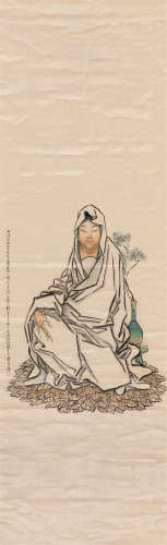钱慧安（1833～1911） 观音 立轴 设色绫本